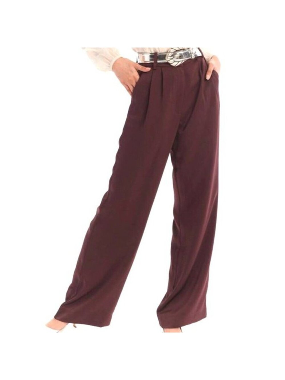 Allison New York Joan Satin Pants in Chocolate Size XXS New